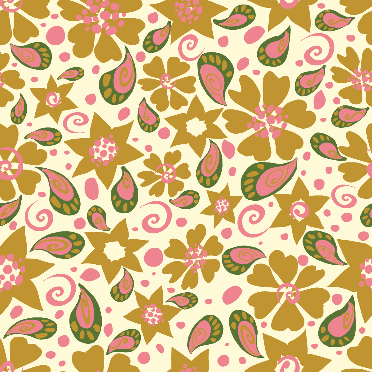 floral paisley yellow