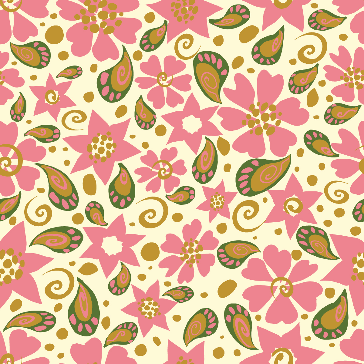 floral paisley pink