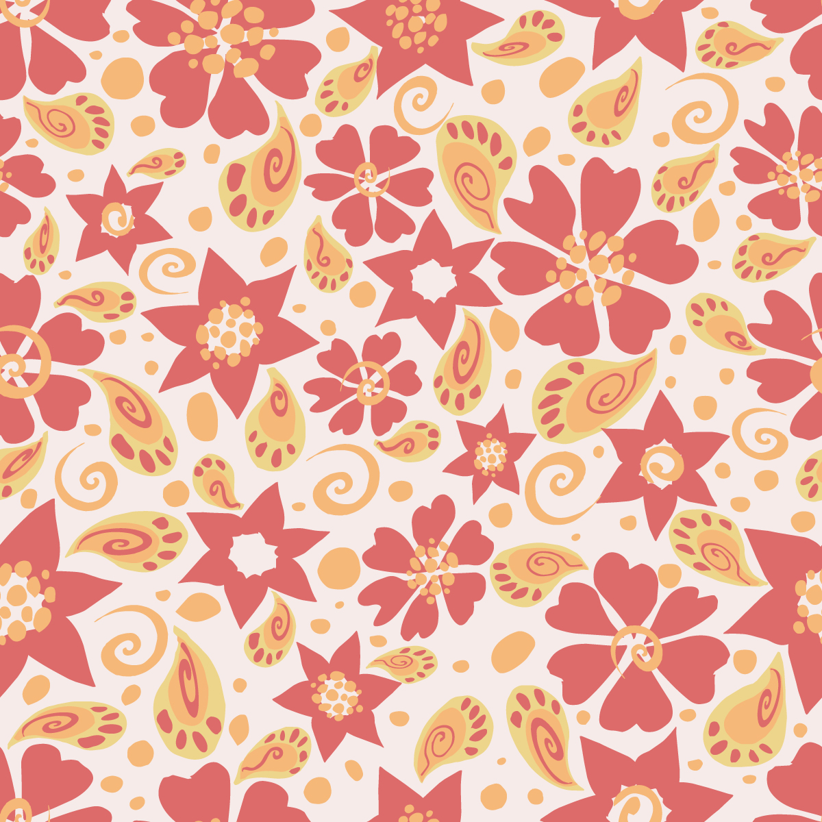 floral paisley dark pink